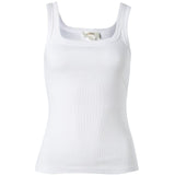 Ceres Life Contour Rib Square Neck Tank | White