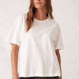Ceres Life Slouchy Split Hem Tee | Vanilla