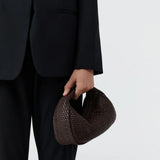 St Agni Lattice Weave Mini Bon Bon Bag | Coffee