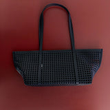 St Agni Perforated Slim Bateu Tote | Black