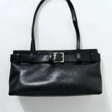 St Agni Belt Detail Baguette Bag | Black