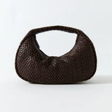 St Agni Lattice Weave Mini Bon Bon Bag | Coffee