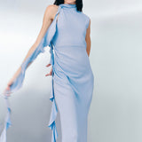 Rio Draped Ruffle Maxi Dress