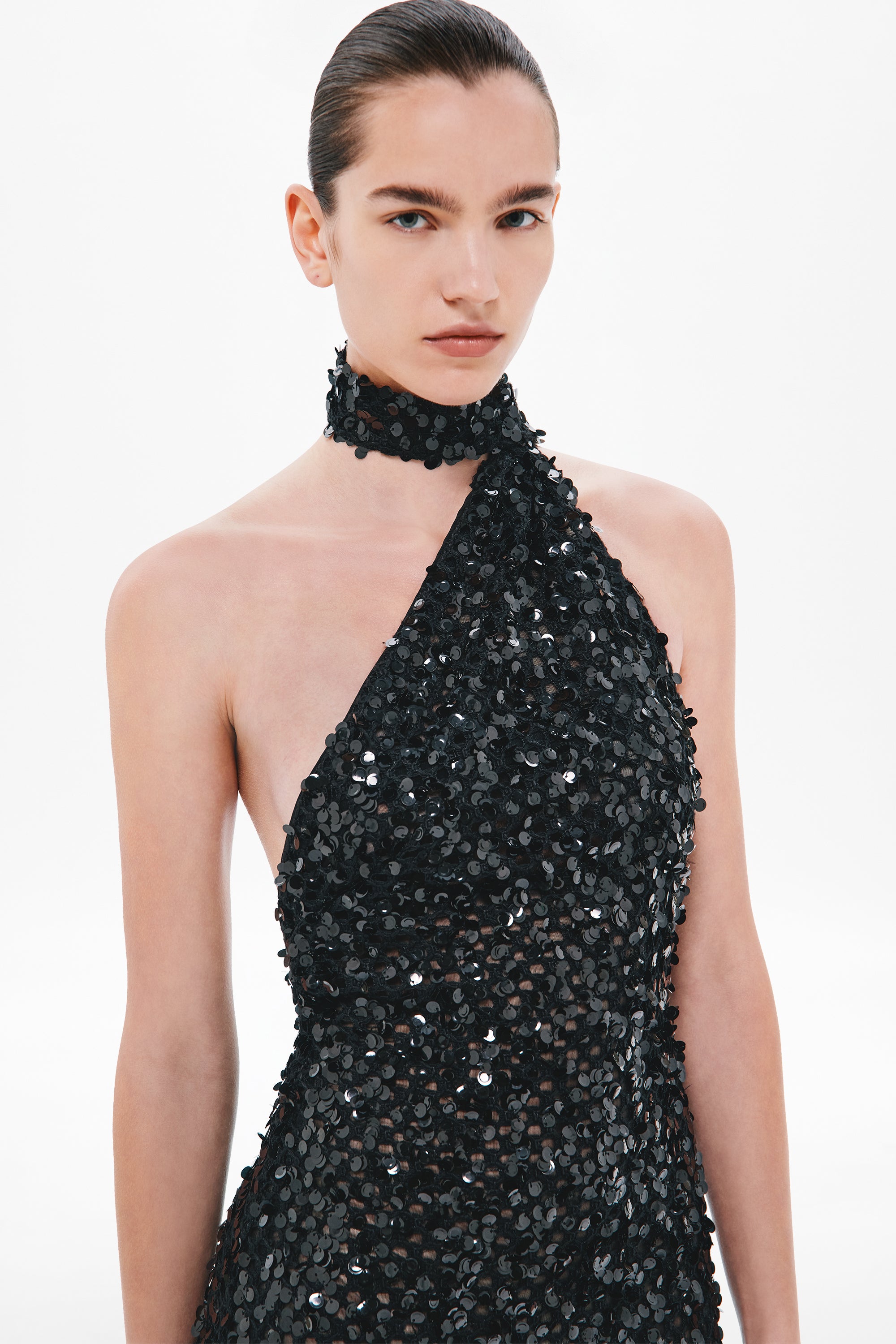 THE 'NICOLETTE' CROCHET SEQUIN DRESS