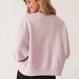 Ceres Life Cropped Slouchy Crew | Blush Embroidery Logo