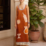 SOLEIL D'AMOUR SILK MIDI DRESS