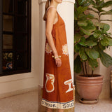 SOLEIL D'AMOUR SILK MIDI DRESS