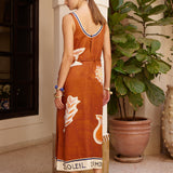 SOLEIL D'AMOUR SILK MIDI DRESS