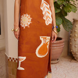SOLEIL D'AMOUR SILK MIDI DRESS
