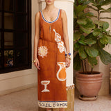 SOLEIL D'AMOUR SILK MIDI DRESS