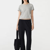 Bassike Twill Pinstitch Detail Pant | Black (PRE-ORDER)