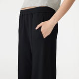 Bassike Twill Pinstitch Detail Pant | Black (PRE-ORDER)