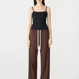 Bassike Twill Pinstitch Detail Pant | Carob (PRE-ORDER)