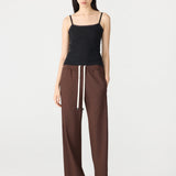 Bassike Twill Pinstitch Detail Pant | Carob (PRE-ORDER)