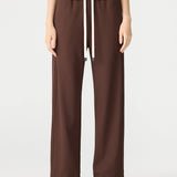 Bassike Twill Pinstitch Detail Pant | Carob (PRE-ORDER)