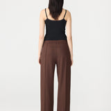 Bassike Twill Pinstitch Detail Pant | Carob (PRE-ORDER)