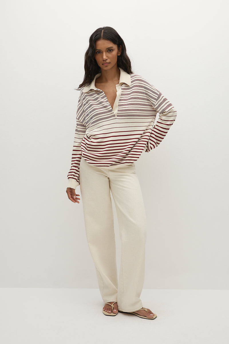 SCANDI STRIPE RED CREAM