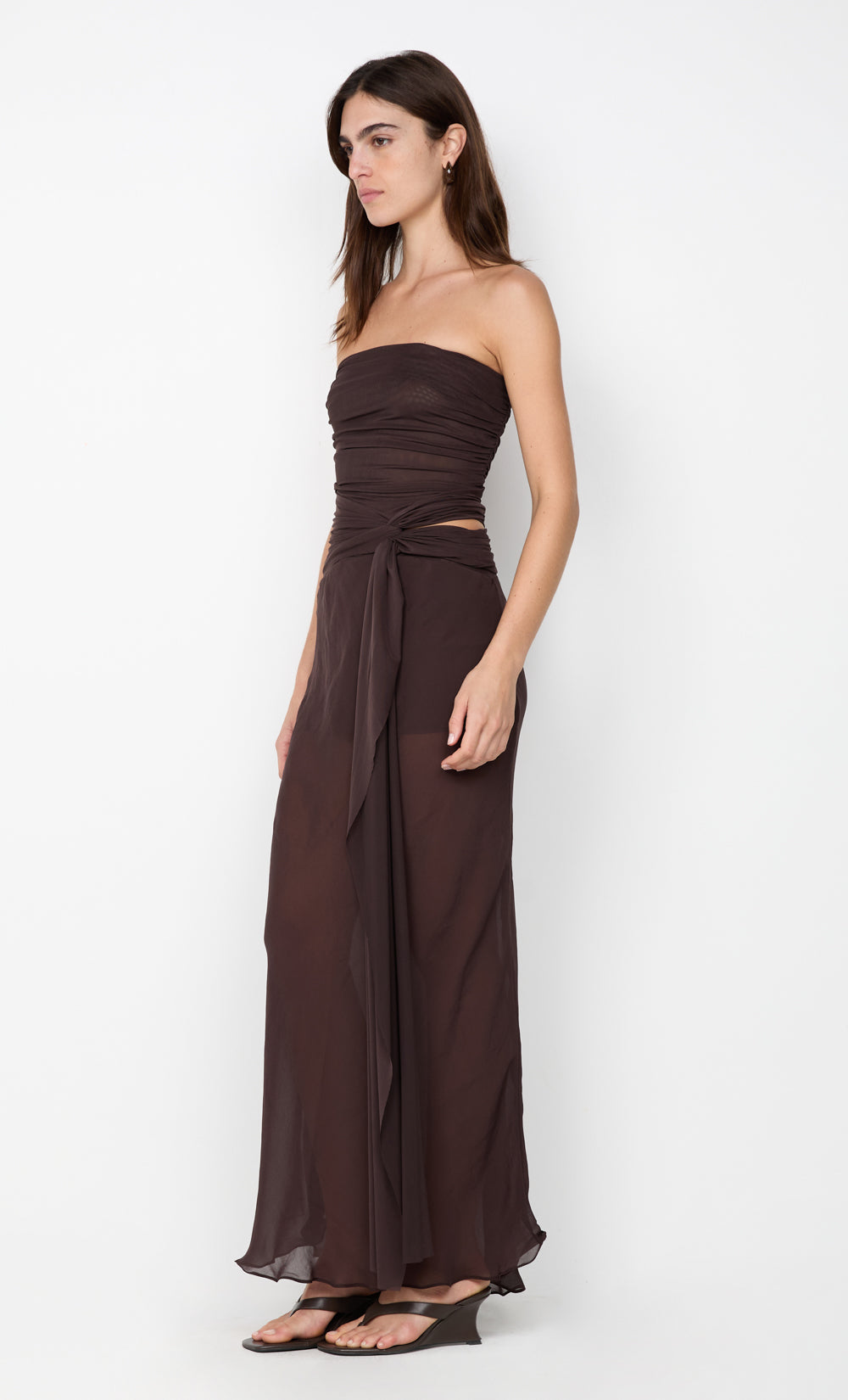 JEHNAYA STRAPLESS MAXI DRESS