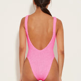 Hunza G Square Neck Swim | Bubblegum
