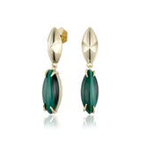 F + H Studios Marquise Statement Earrings | Malachite