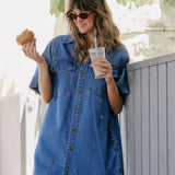 Ceres Life Relaxed Shirt Dress | Fresh Indigo