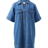 Ceres Life Relaxed Shirt Dress | Fresh Indigo