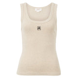 Ceres Life Contour Rib Scoop Tank | Oatmeal/Black Monogram