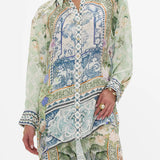 Camilla Long Line Shirt With Yoke And Button Detail | Jardim Party
