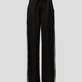 Viktoria & Woods Rocky Pant | Black Cupro Pant With White Stripe