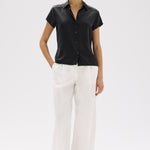 Karri Silk Short Sleeve Shirt Black