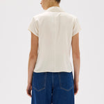 Karri Silk Short Sleeve Shirt Cream