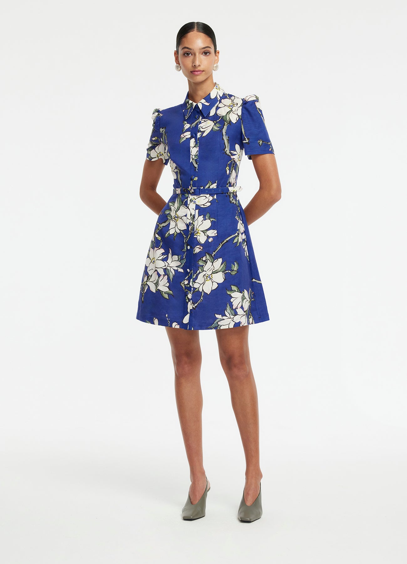 Bronte Mini Dress - Midnight Magnolia Print