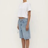 Assembly Label Loose Fit Long Denim Short | Mid Stone Wash (PRE-ORDER)