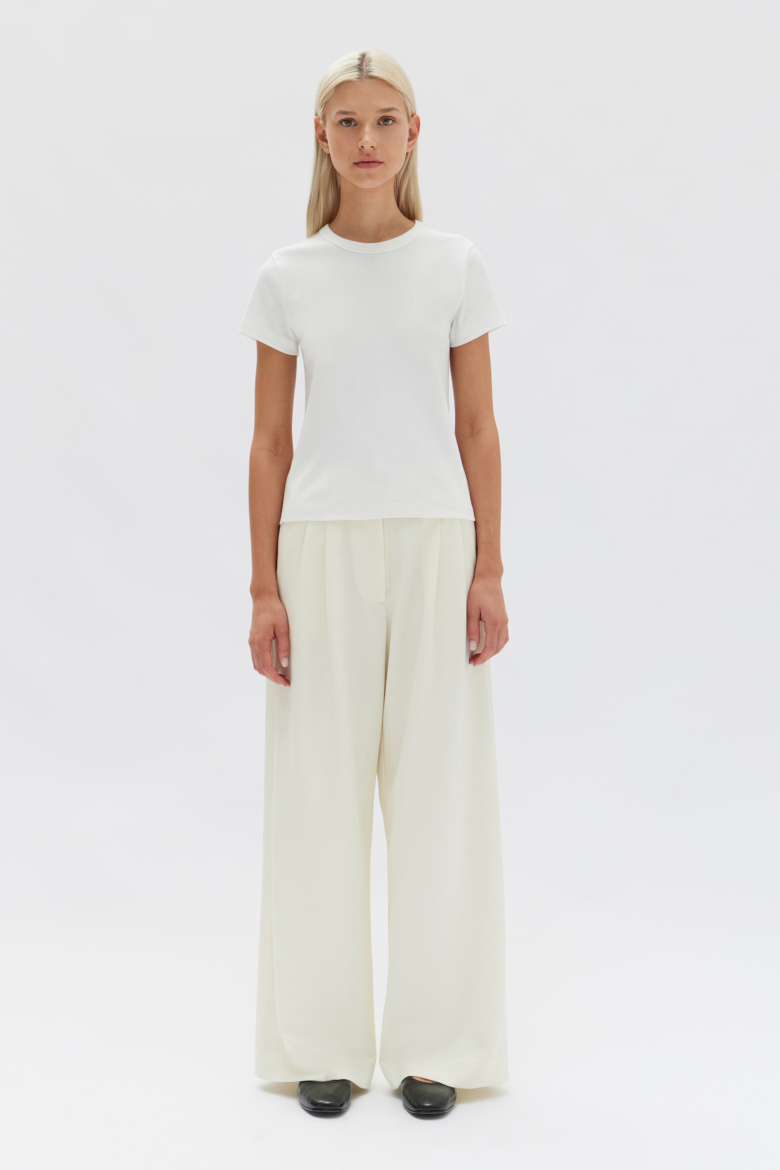 Lyla Cap Sleeve Tee Antique White