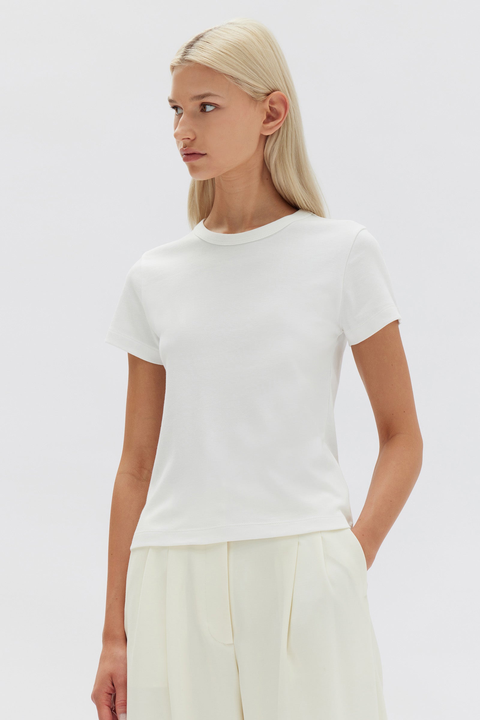 Lyla Cap Sleeve Tee Antique White