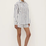 Assembly Label Nara Stripe Long Sleeve Shirt | White/True Navy (PRE-ORDER)