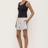 Assembly Label Nara Stripe Short | White/True Navy (PRE-ORDER)