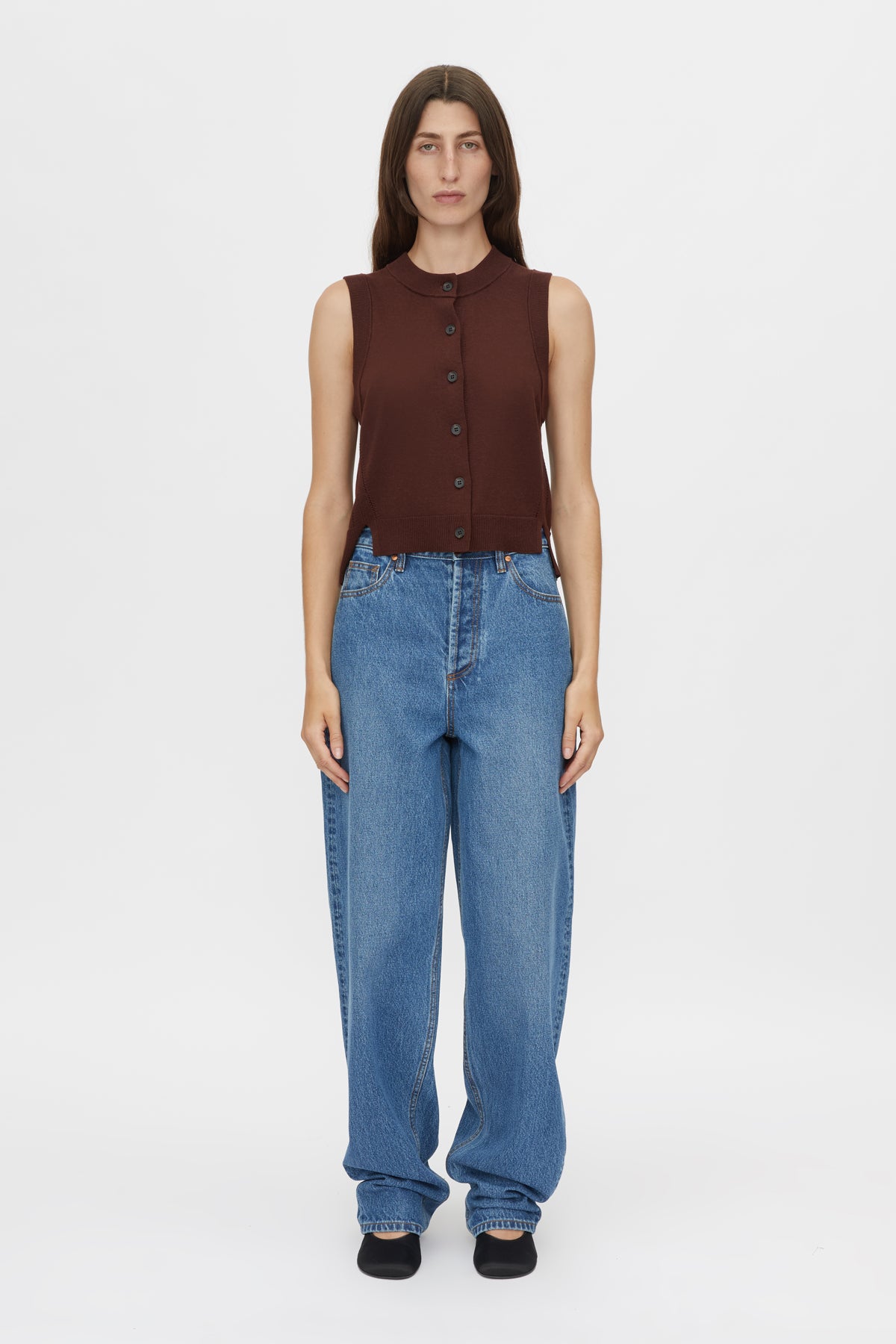 Cardinal Sleeveless Cardigan