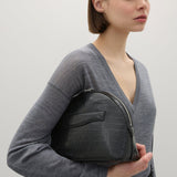 A Emery The Halloran Clutch | Black Embossed Croc