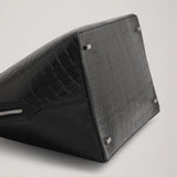 A Emery The Harnick Bag | Black Embossed Croc