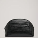 A Emery The Halloran Clutch | Black Embossed Croc