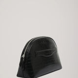 A Emery The Halloran Clutch | Black Embossed Croc
