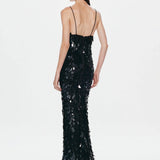 Misha Sapphire Sequin Maxi Dress | Black Sequin