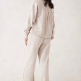Ceres Life Gracie Relaxed Pin Tuck Trackpant | Almond