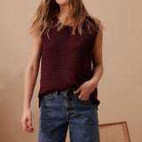 Ceres Life Margot Mesh Knit Tank | Wine