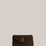 Vestirsi Sloane Mini Suede Convertible Clutch | Dark Chocolate