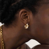 MISSOMA Molton Pearl Twisted Small Double Hoop Earrings | Gold