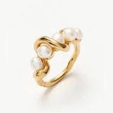 MISSOMA Molten Pearl Twisted Stacking Ring | Gold