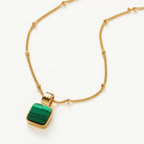 MISSOMA Lucy Williams Square Malachite Necklace | Gold