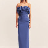 Shona Joy Campbell Strapless Bubble Maxi Dress | Wave Blue (PRE-ORDER)